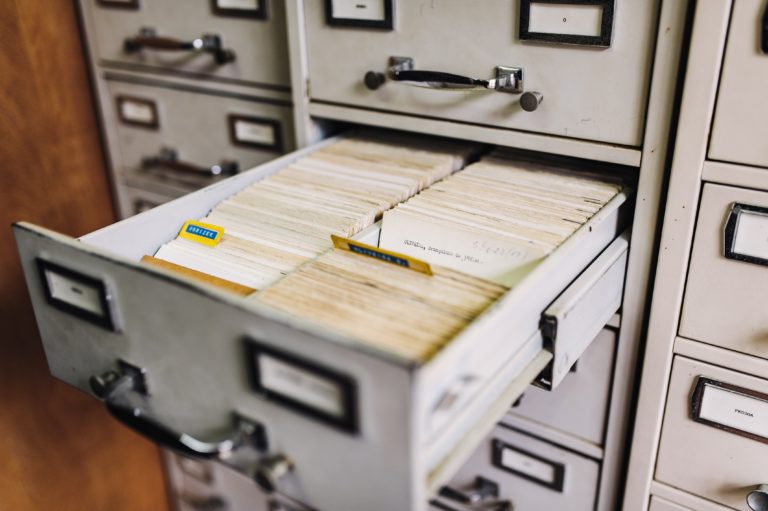 Opened filing cabinet